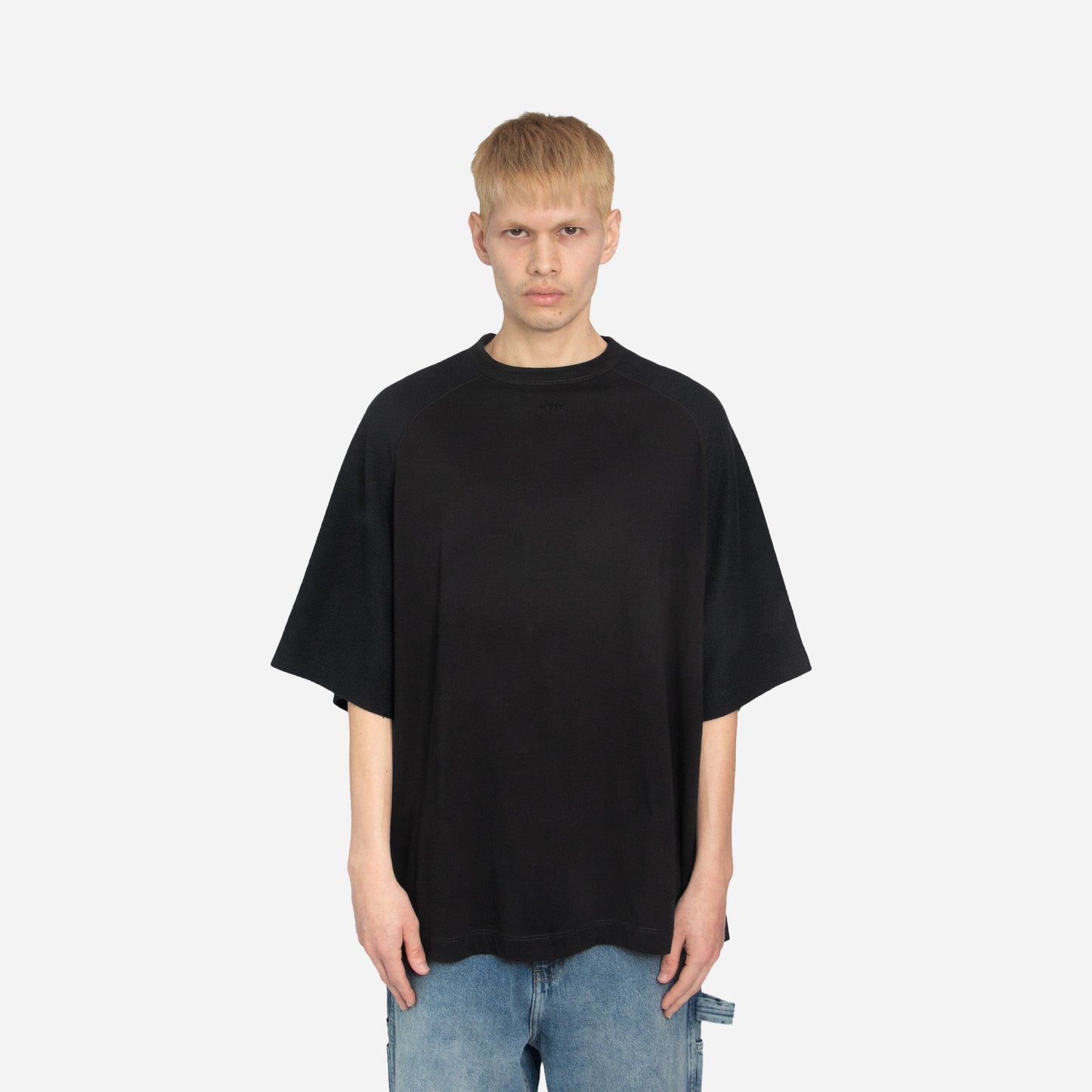 two tone ranglan t-shirt - black