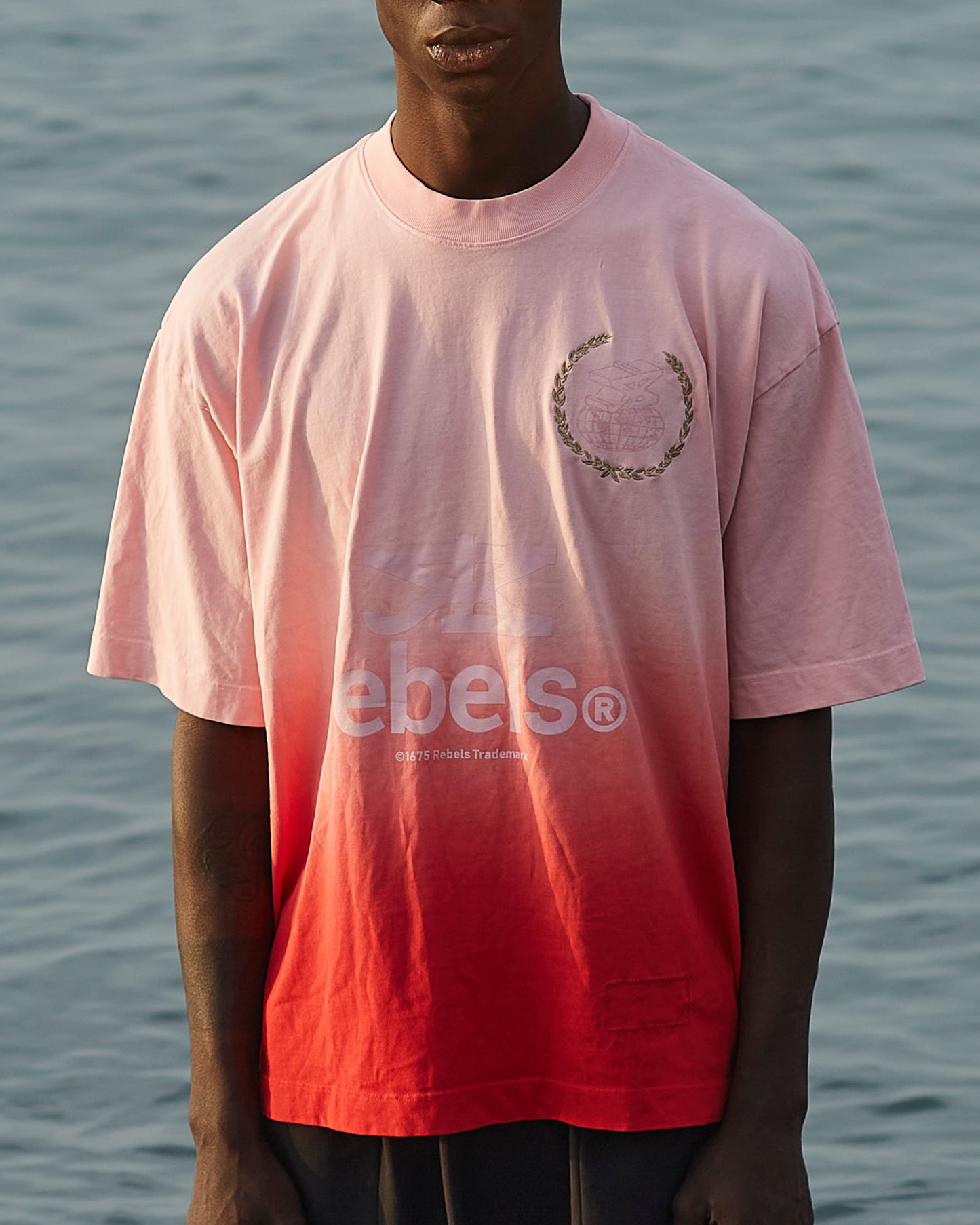 RB heavy t-shirt - dip dye pink