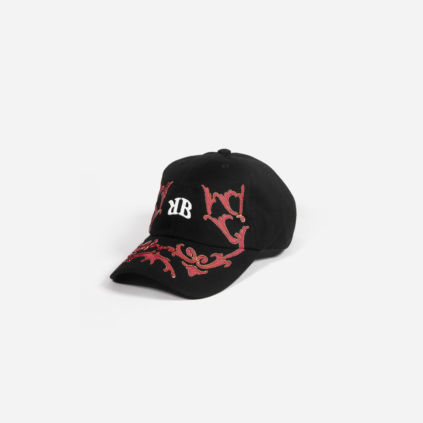ornament cap - black + red