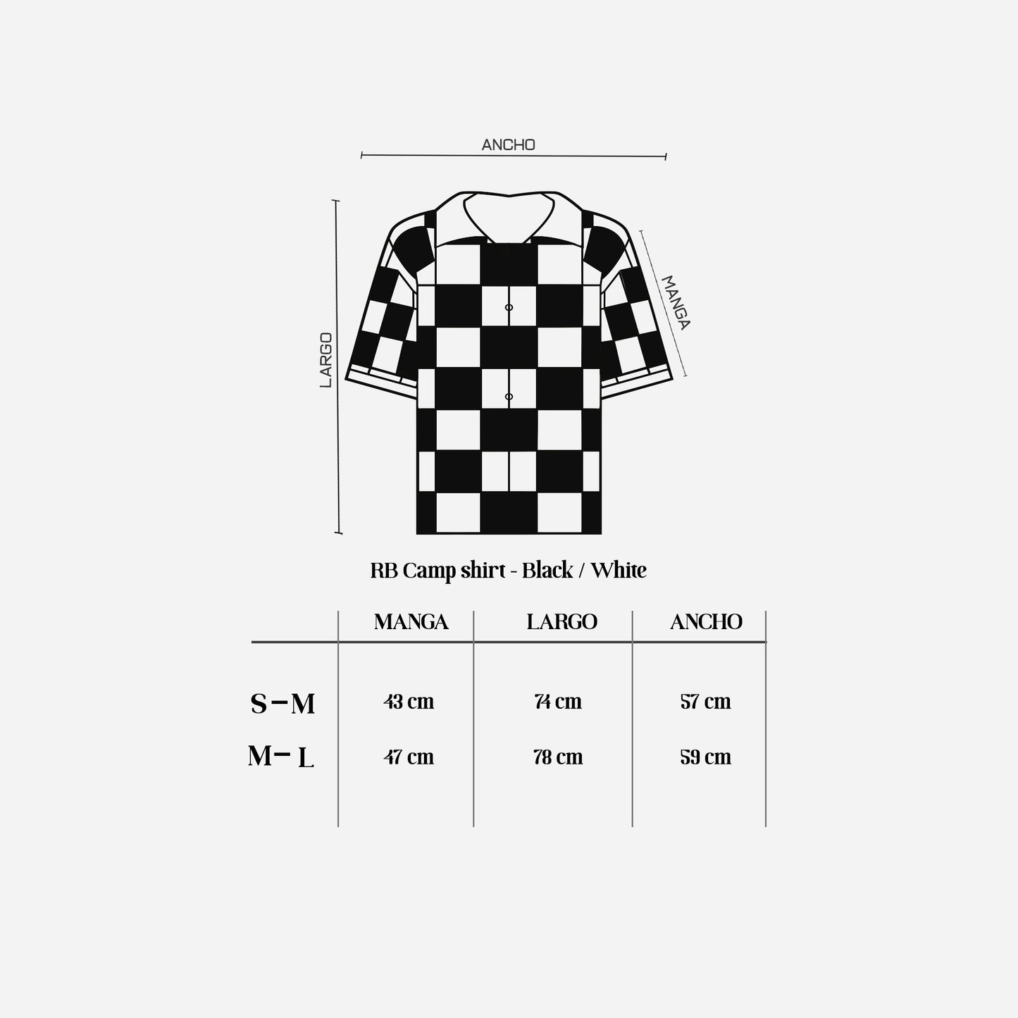 rb camp shirt - black/white