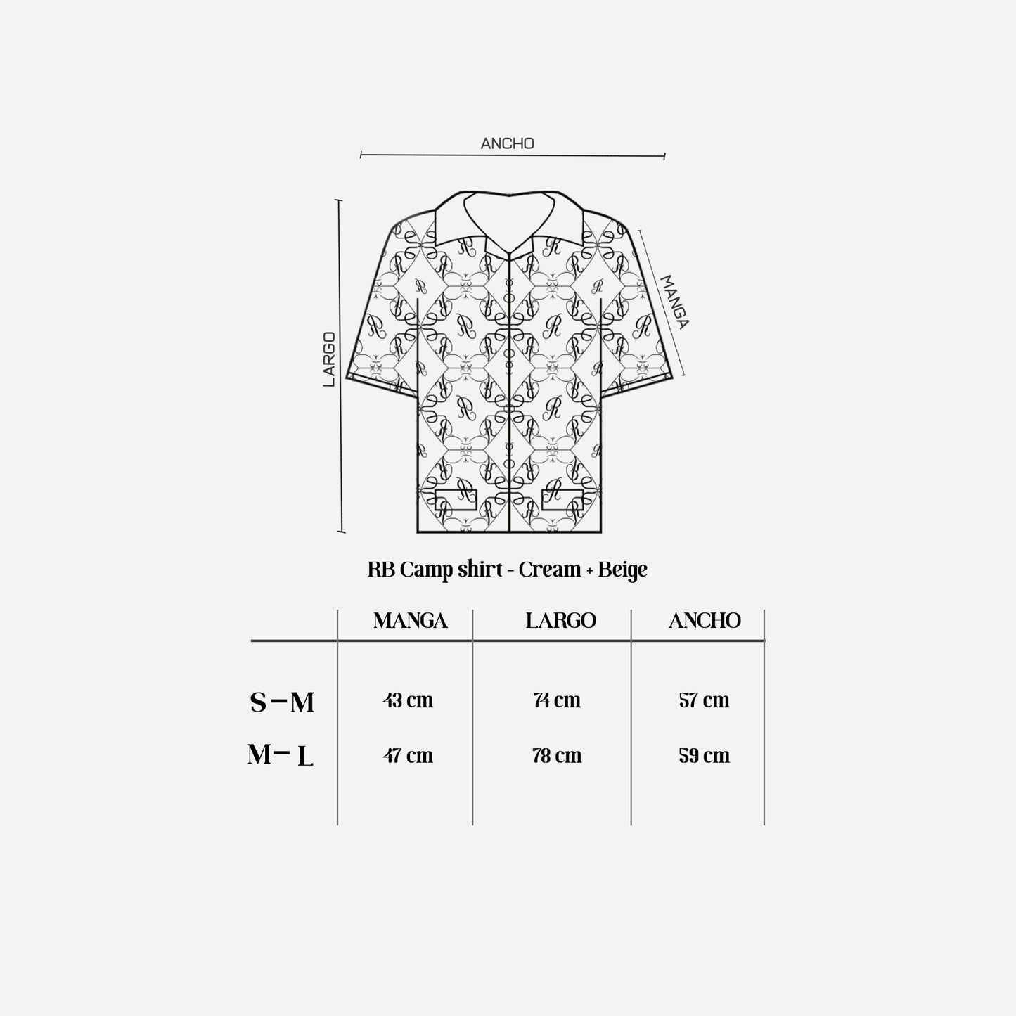 monogram camp shirt-beige+cream