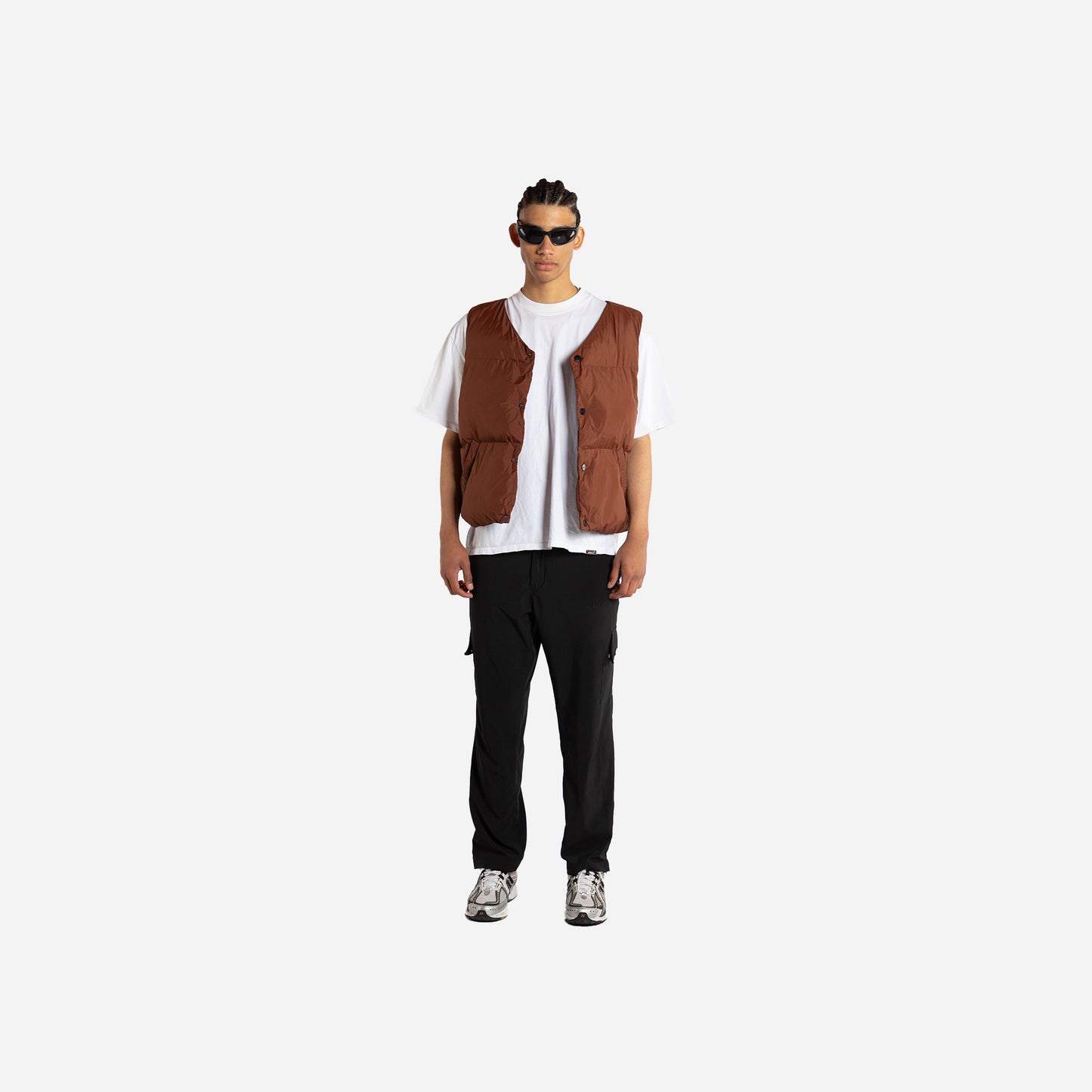 puffer vest- brown