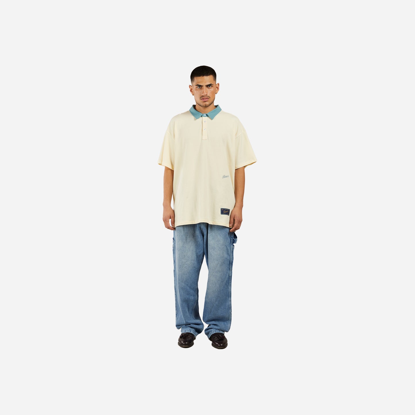 rb polo shirt - cream+jade