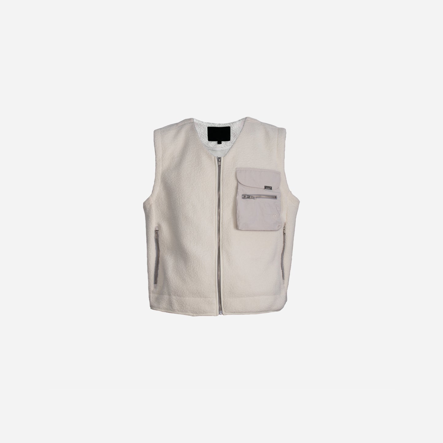 zipper vest - cream