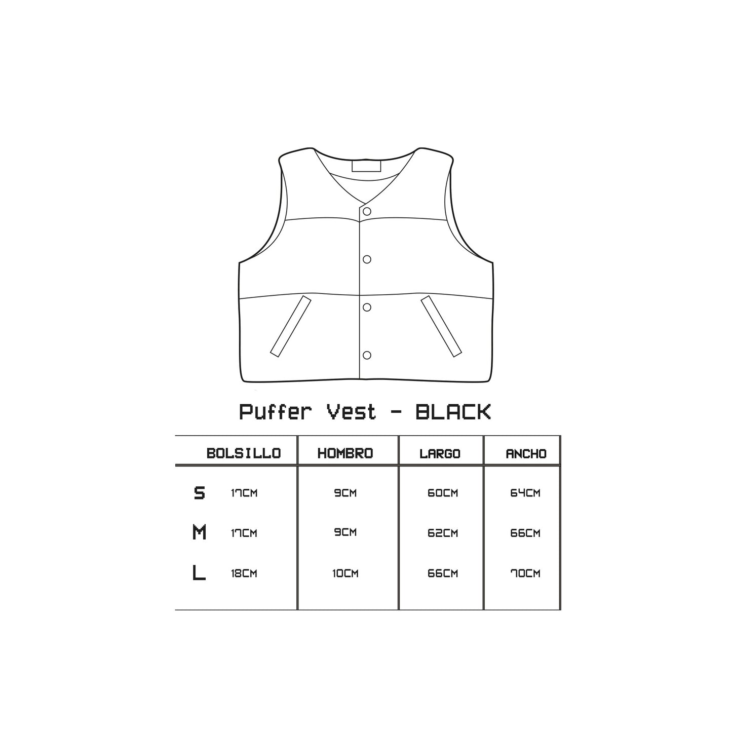 puffer vest- black