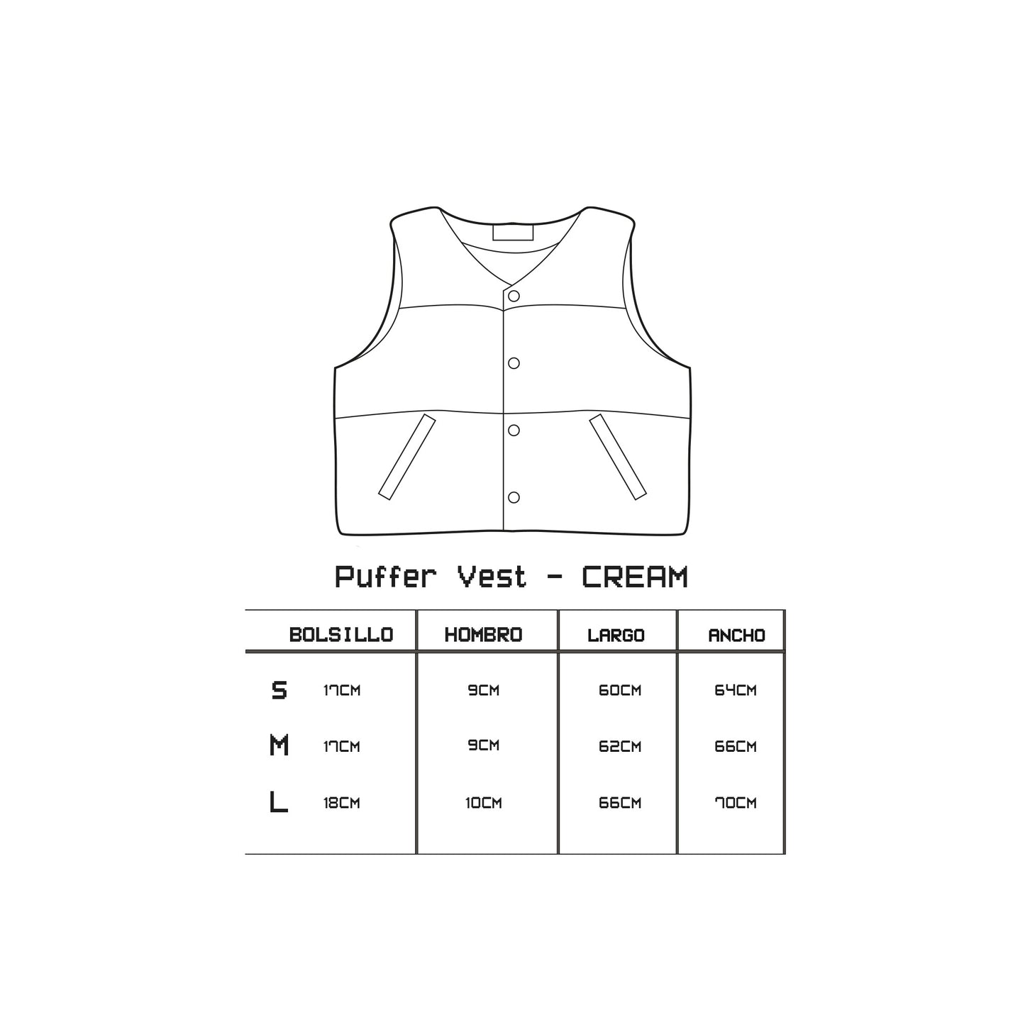 puffer vest- cream