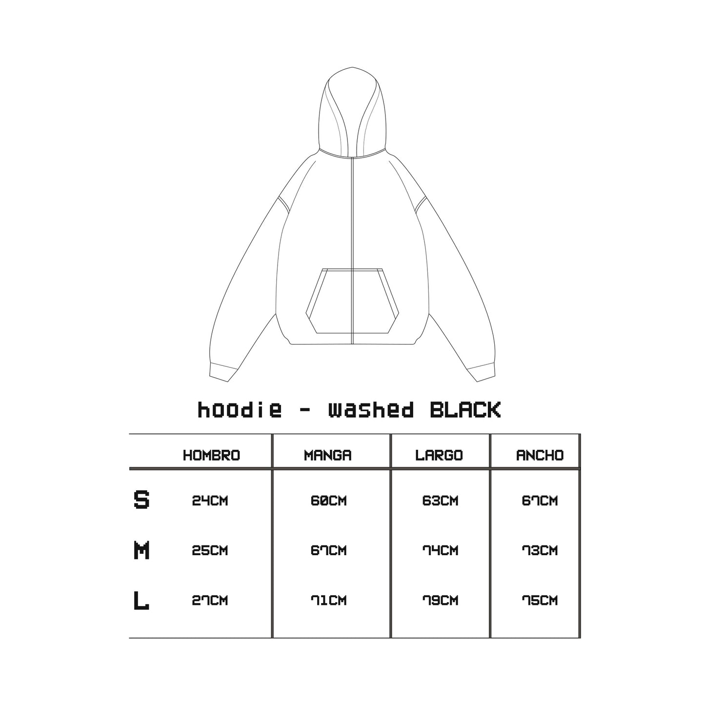 hoodie - washed black
