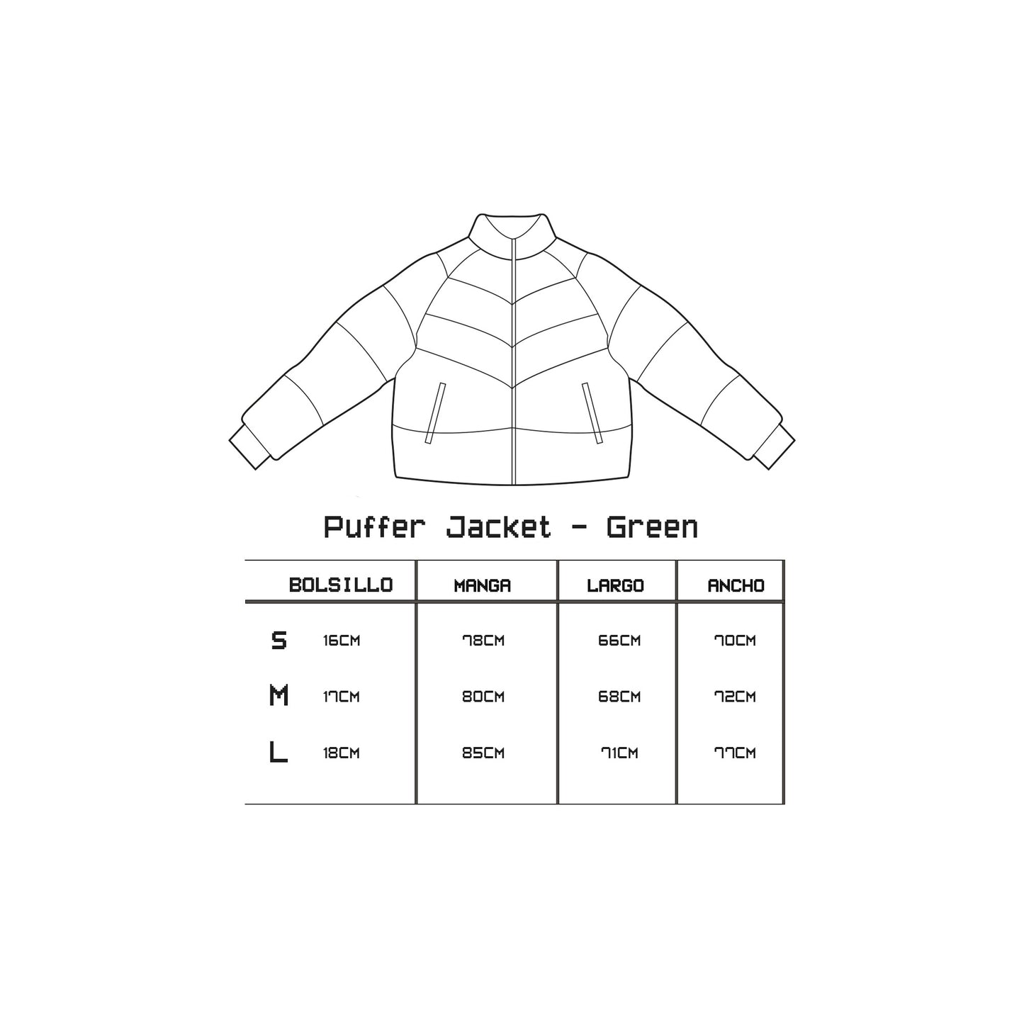 puffer jacket- olive