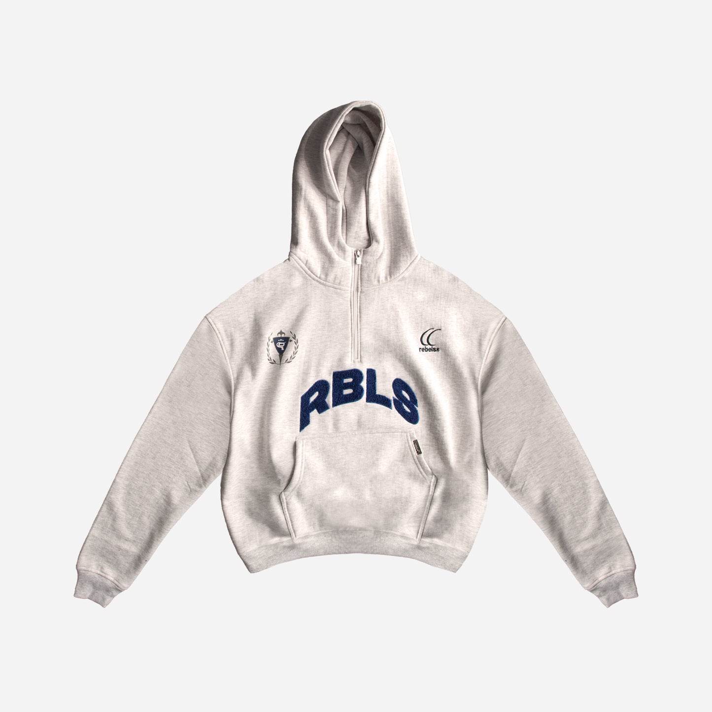 O.O.D half -zip hoodie- cream melange