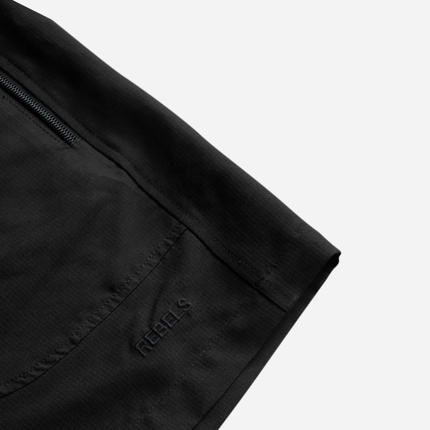 R zipper shorts-black