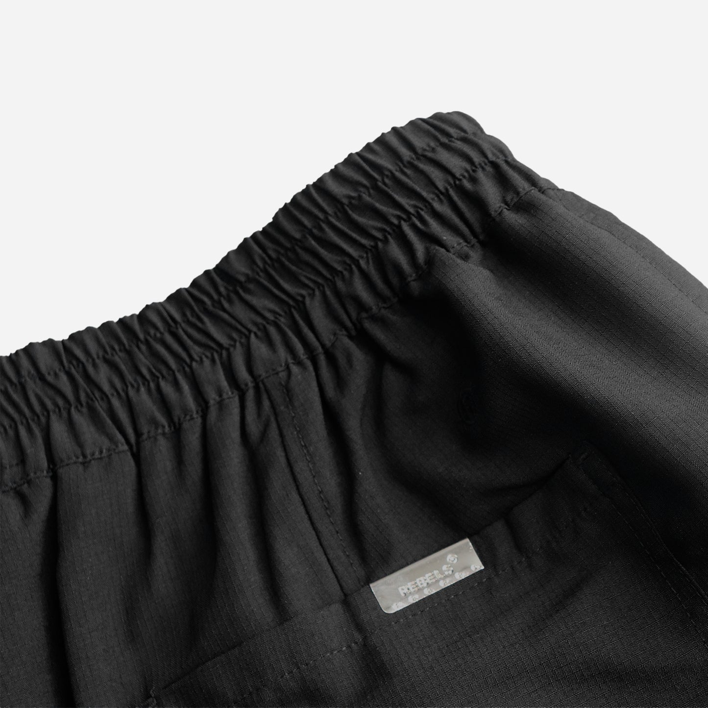 R zipper shorts-black