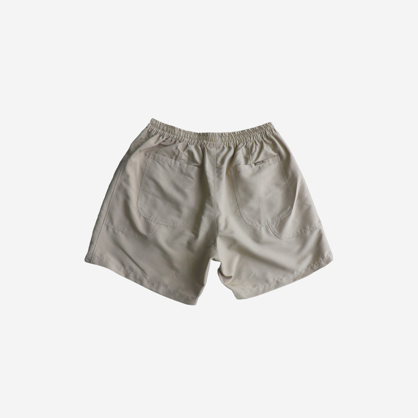 R zipper shorts-beige