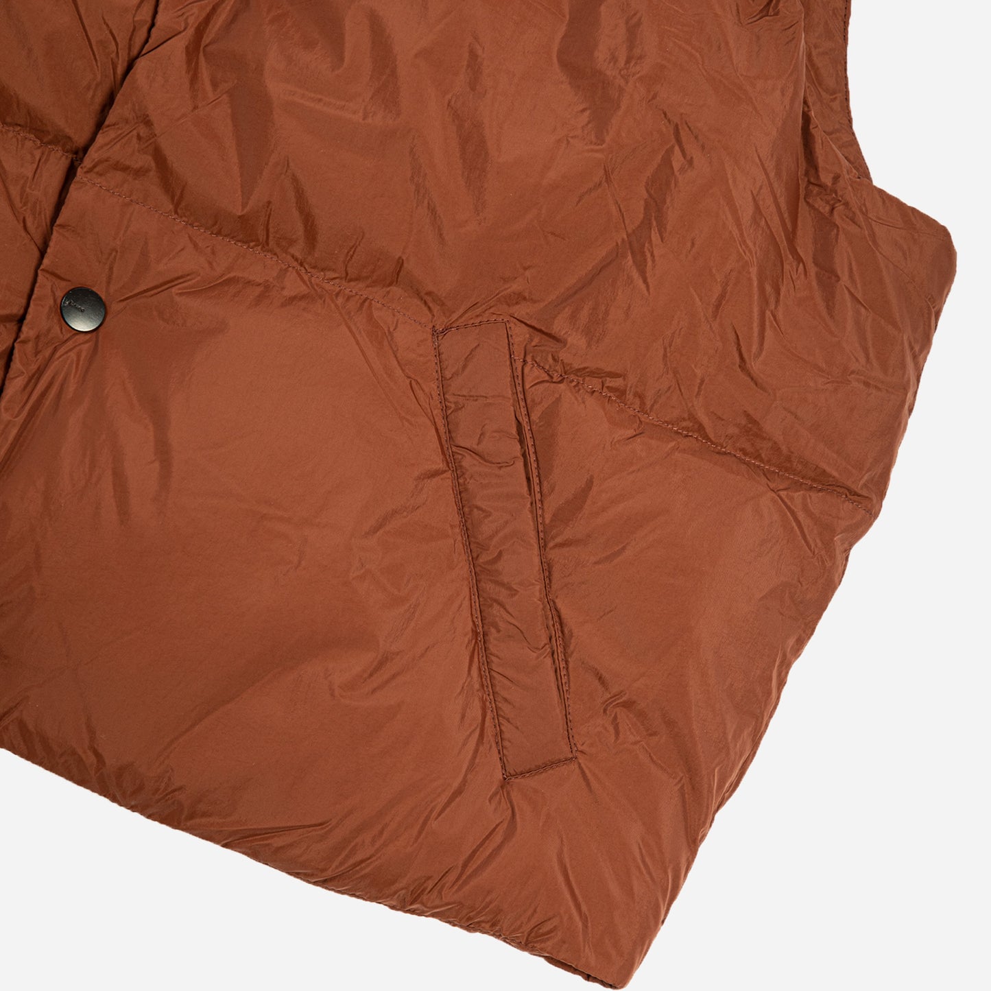 puffer vest- brown