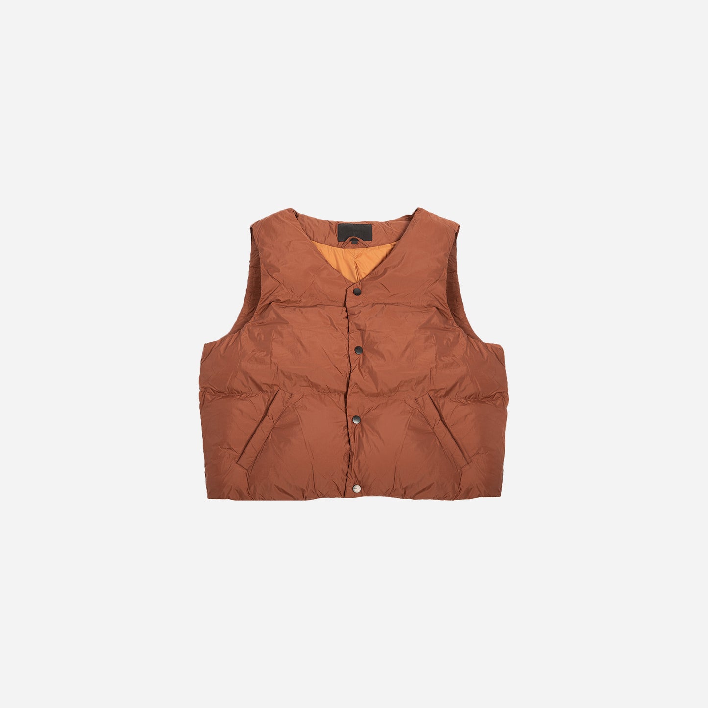 puffer vest- brown