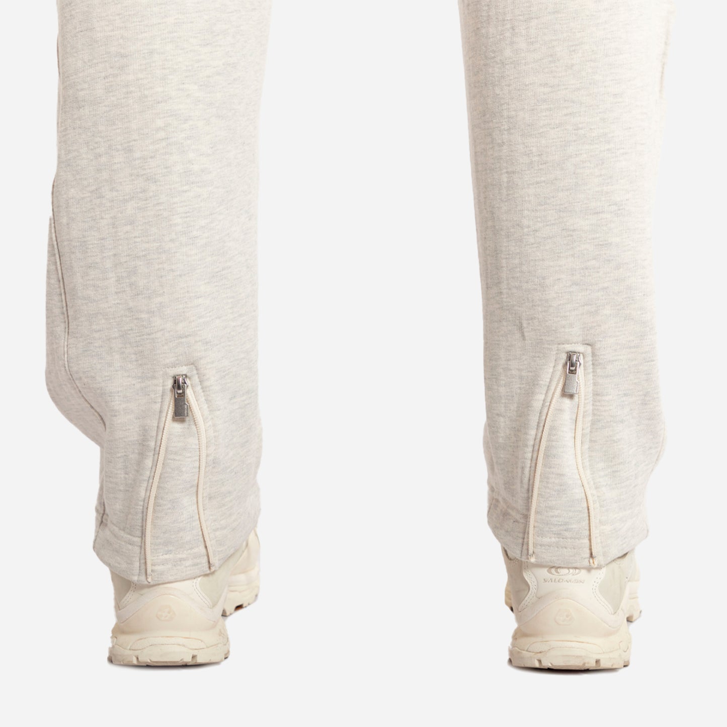 O.O.D zipper sweatpants- cream melange