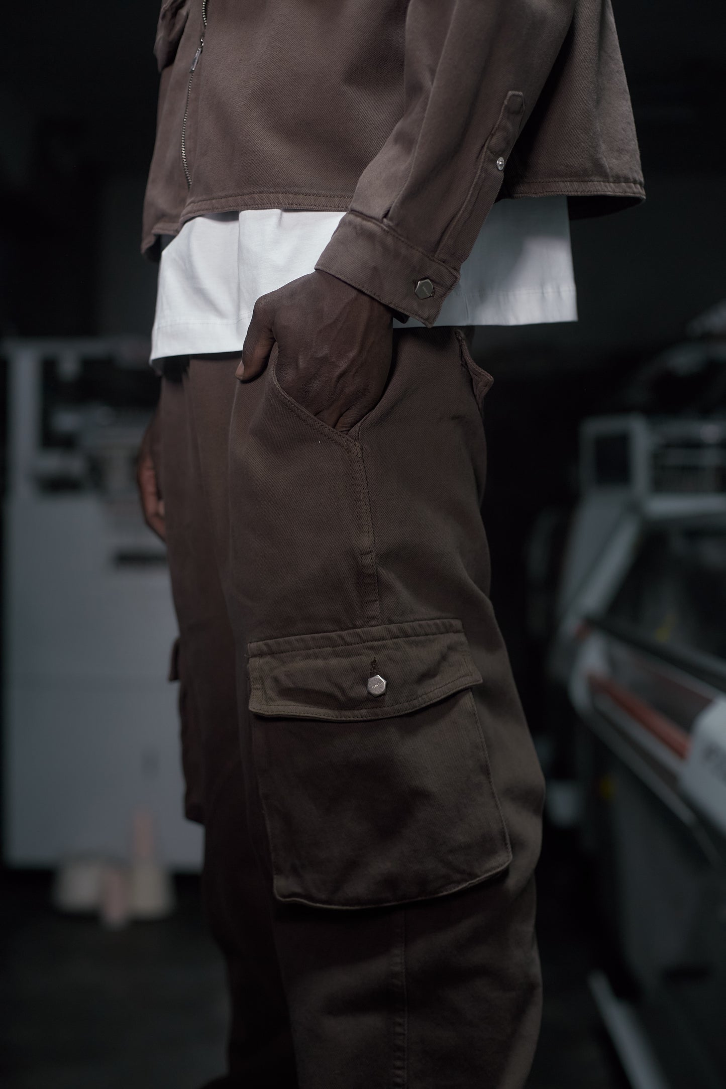 heavy cargo pants - brown