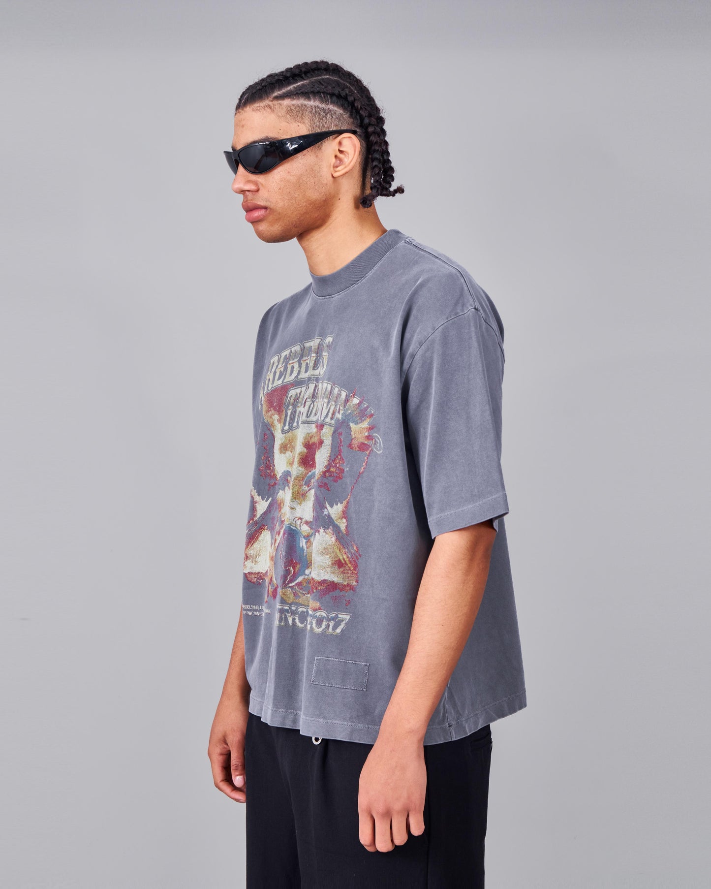 eagle heavy t-shirt - washed grey