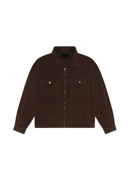 cargo crop jacket - brown