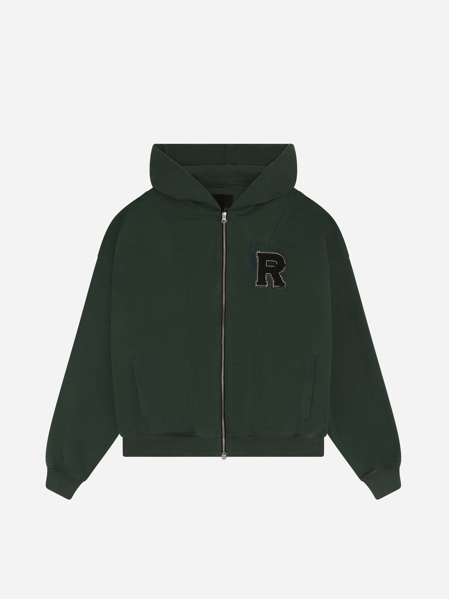 Zipper hoodie- dark green
