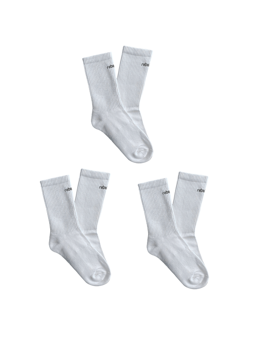socks tri-pack - white