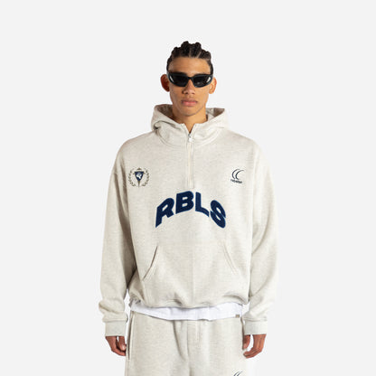 O.O.D half -zip hoodie- cream melange