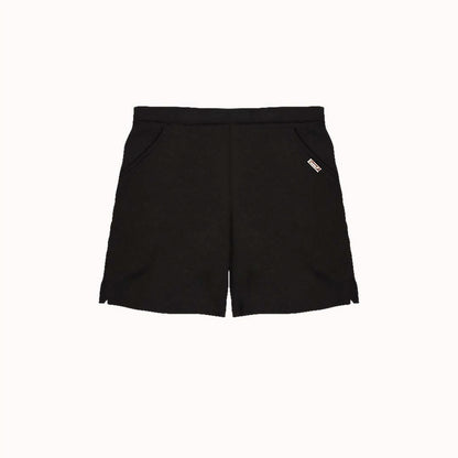 knitted shorts - black