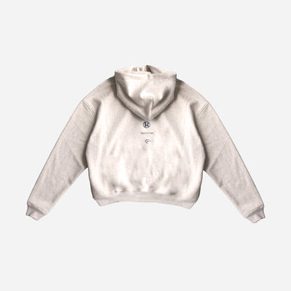 O.O.D half -zip hoodie- cream melange