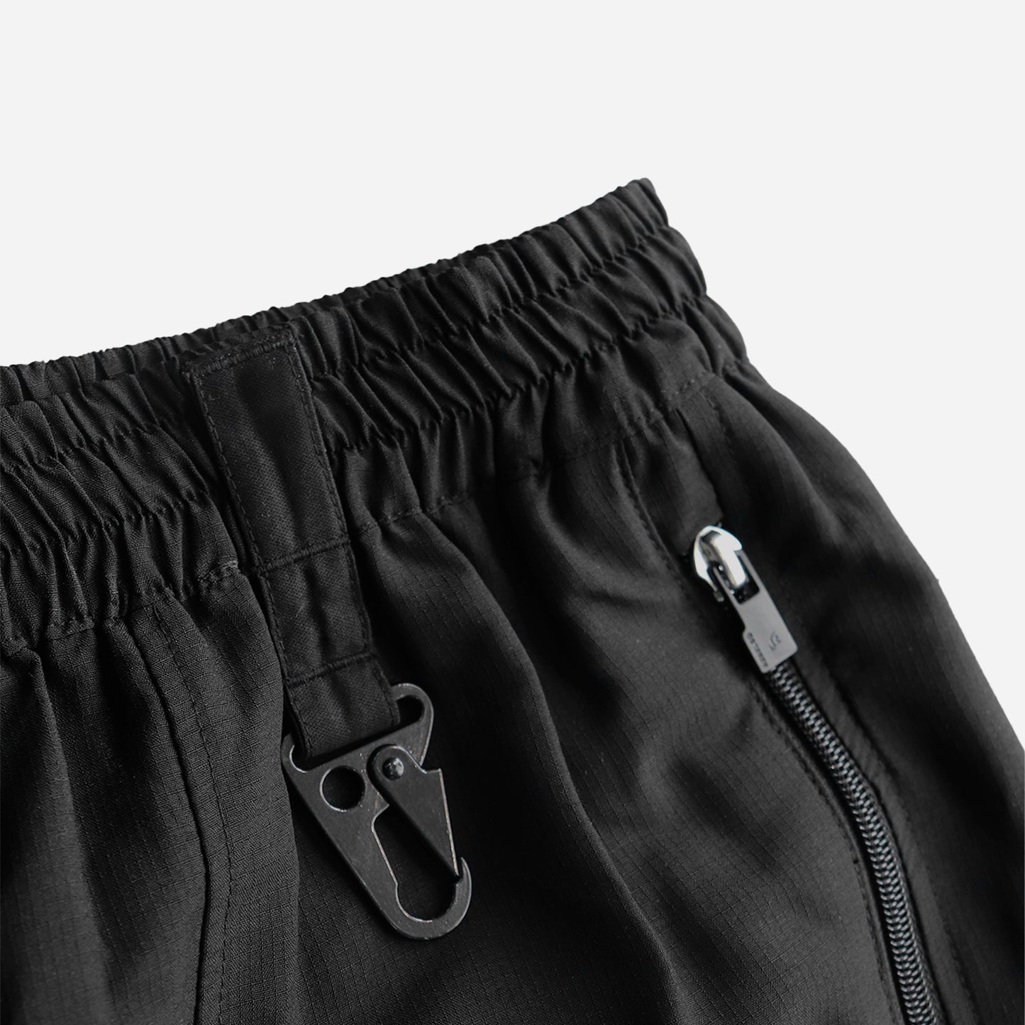 R zipper shorts-black