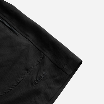 R zipper shorts-black
