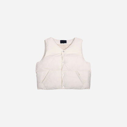 puffer vest- cream