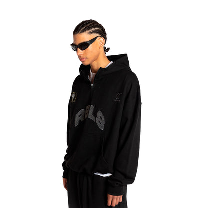 O.O.D half-zip hoodie - black