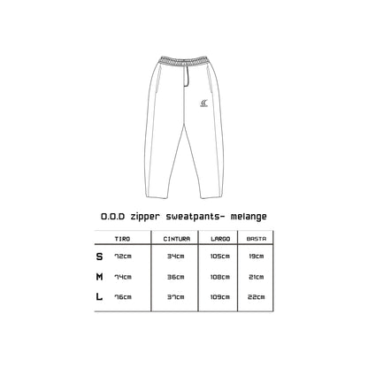 O.O.D zipper sweatpants- cream melange